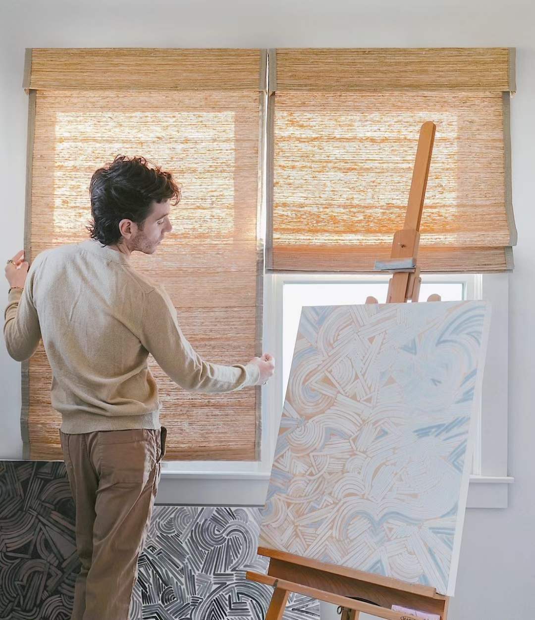 Custom Natural Bamboo Shades Woven Wood Shades