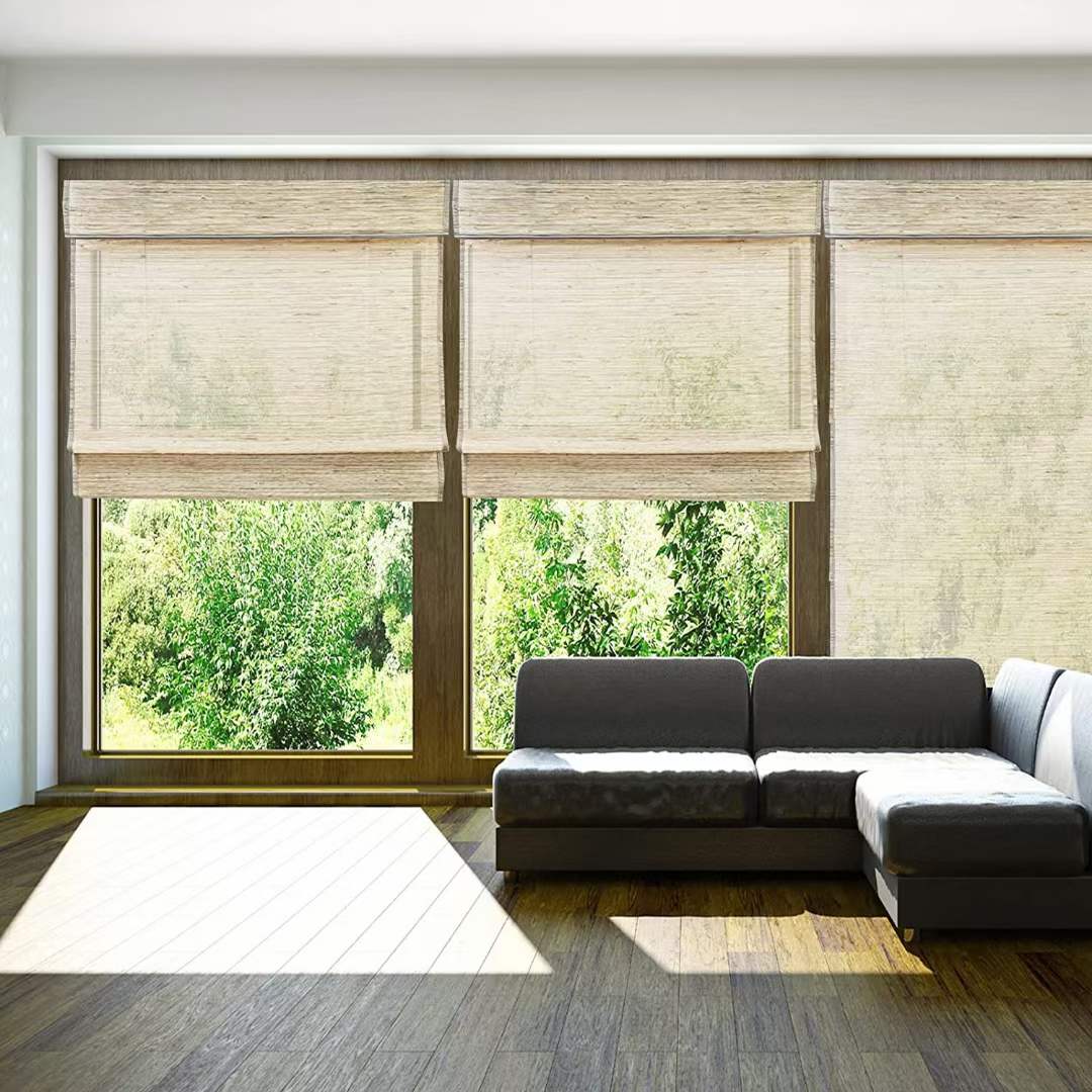 Custom Natural Bamboo Shades Woven Wood Shades