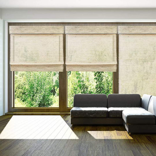 Custom Natural Bamboo Shades Woven Wood Shades