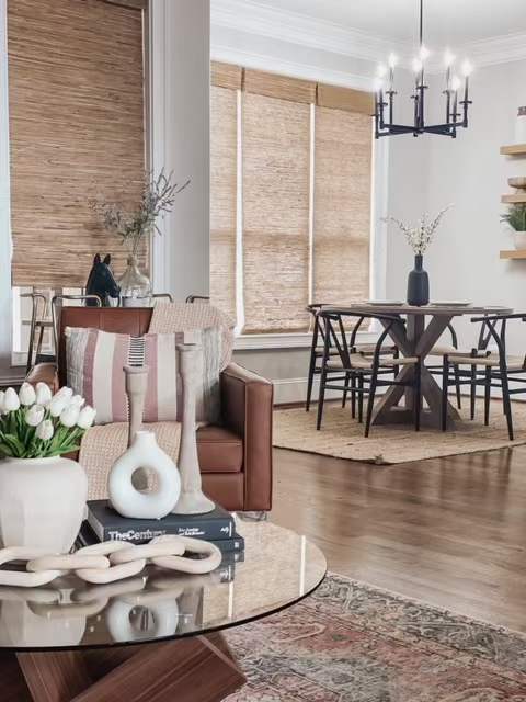 Custom Natural Bamboo Shades Woven Wood Shades